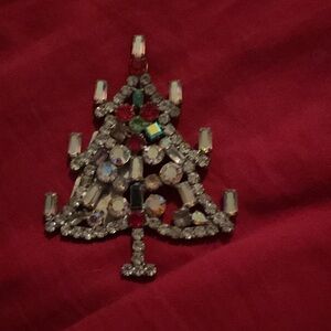 Vintage Czech Christmas Tree Brooch